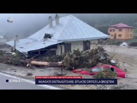 Stirile Kanal D – Inundatii distrugatoare. Situatie critica la Brosteni. 3 oameni au murit