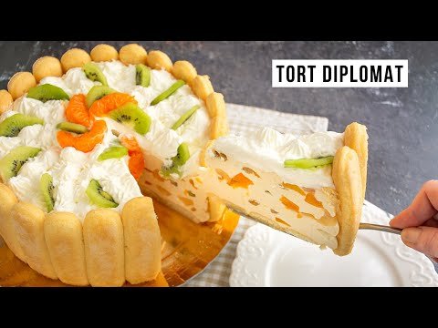 Cum se face un tort Diplomat cu fructe și frișcă. Rețeta explicată pas cu pas | Bucate Aromate